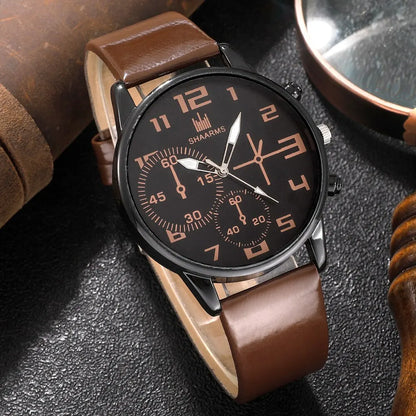 5PCS Male Fashion set | Brown Leather