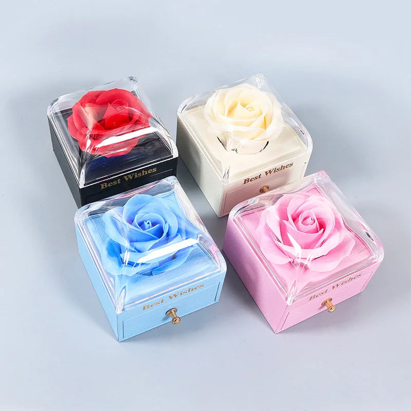 Rose Flower Drawer Box for Ring Earrings Pendant Necklace