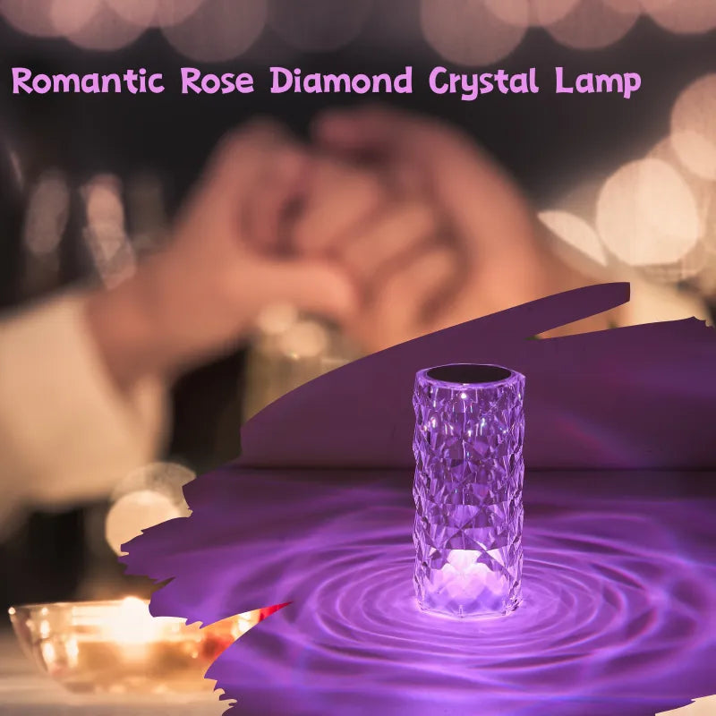 Crystal Diamond Rose Table Lamp